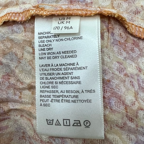 Free People Jael Printed Mini Dress Size Medium Cut Out sides Yellow Floral - Picture 5 of 9